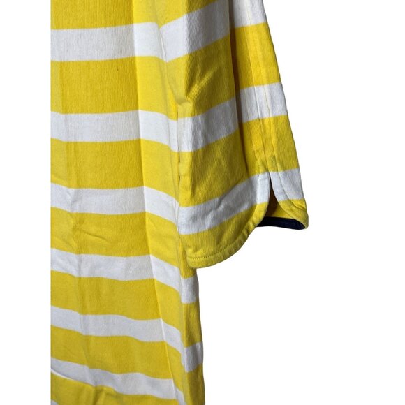 Crown & Ivy Women’s M Yellow White Stripe Tunic Top or Mini Dress Cotton 33” - Picture 5 of 12